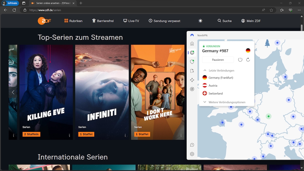 ZDF im Ausland streamen mit NordVPN