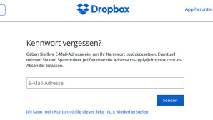 dropbox passwort vergessen © dropbox