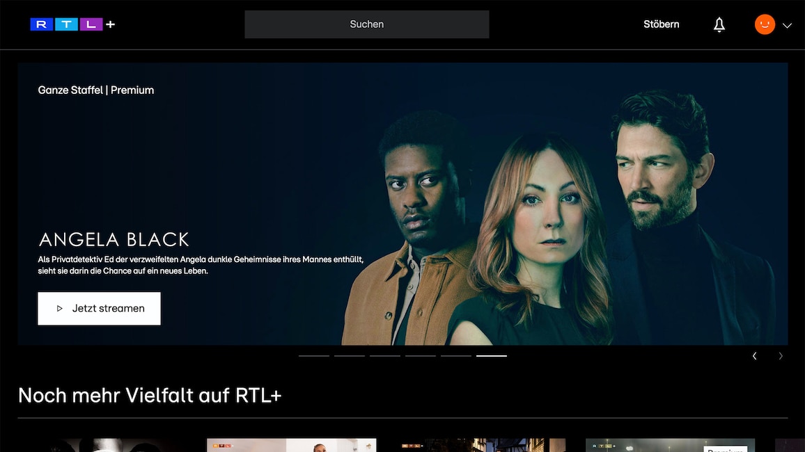 Startseite von RTL+