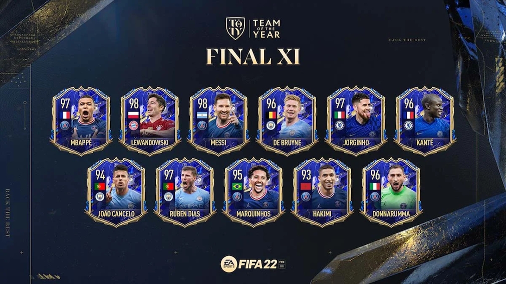 The TOTY of FIFA 22.