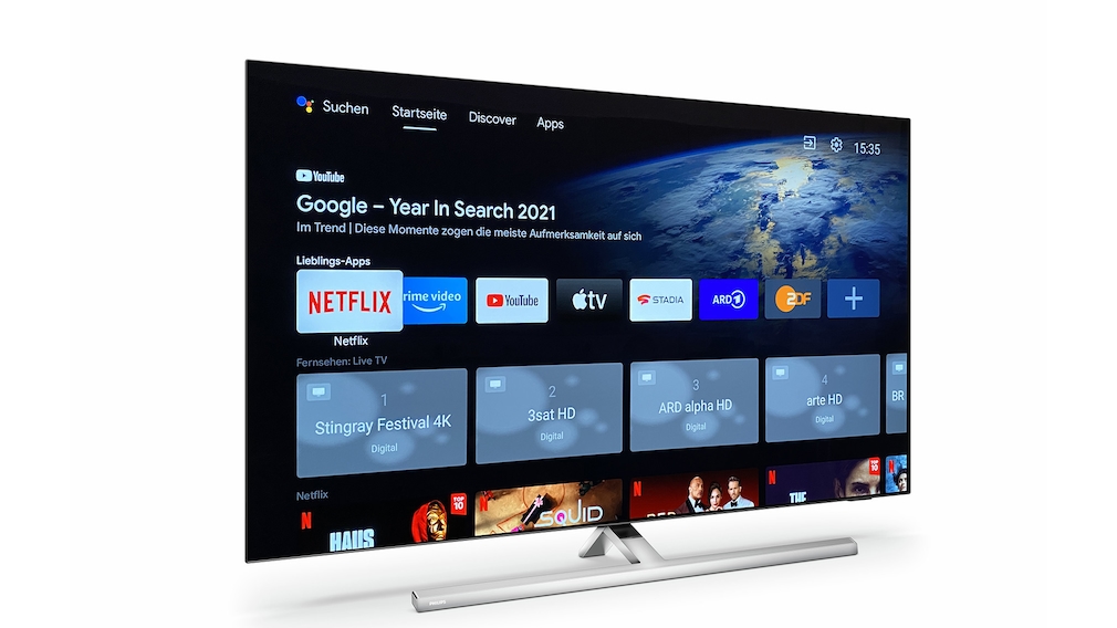 The Philips OLED807 works with the Android TV operating system.  This means that all major streaming apps are available.