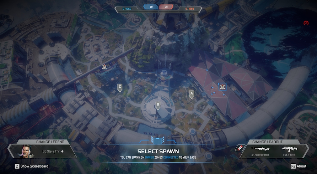 A tactical map in Apex Legends.