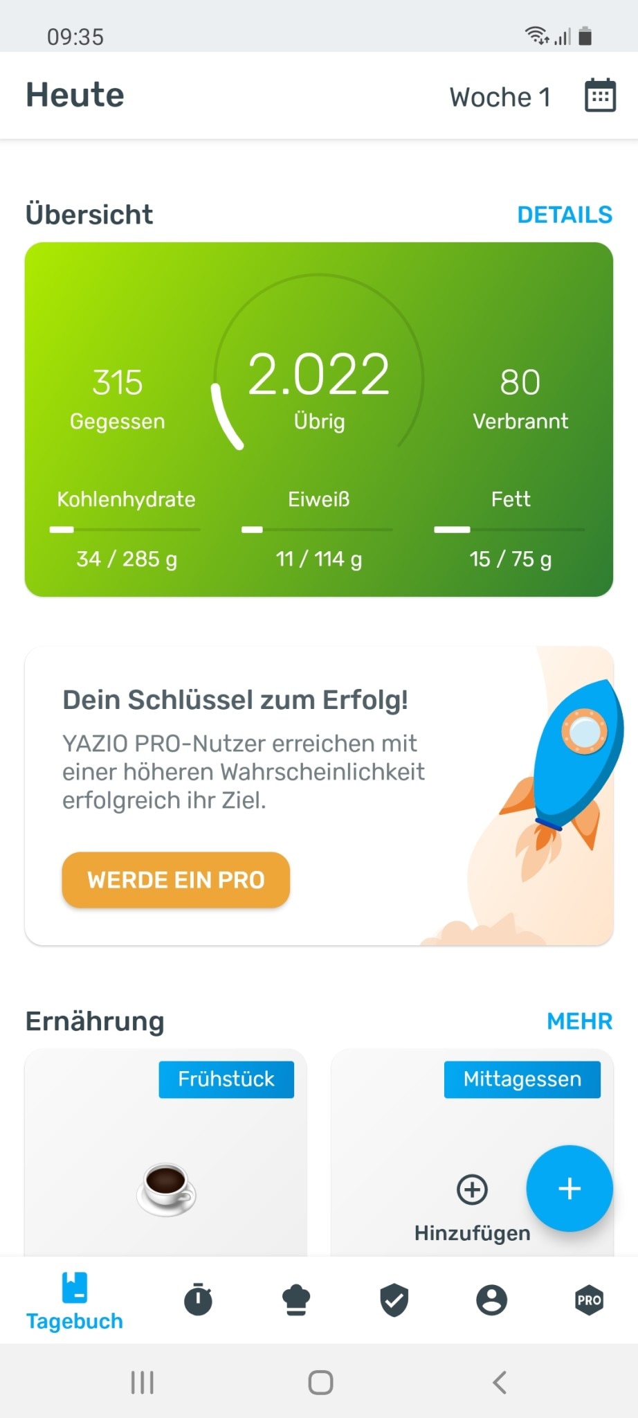 Screenshot 1 - Yazio (Android-App)