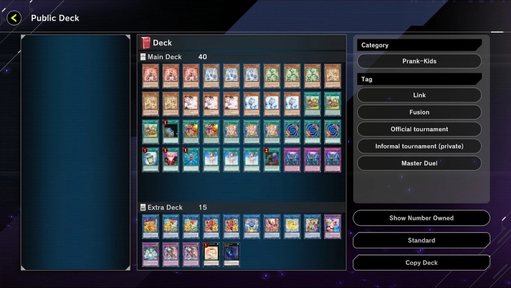 Prankster deck list.