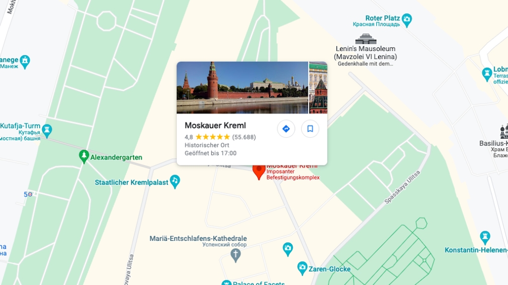 Google Maps: Kreml