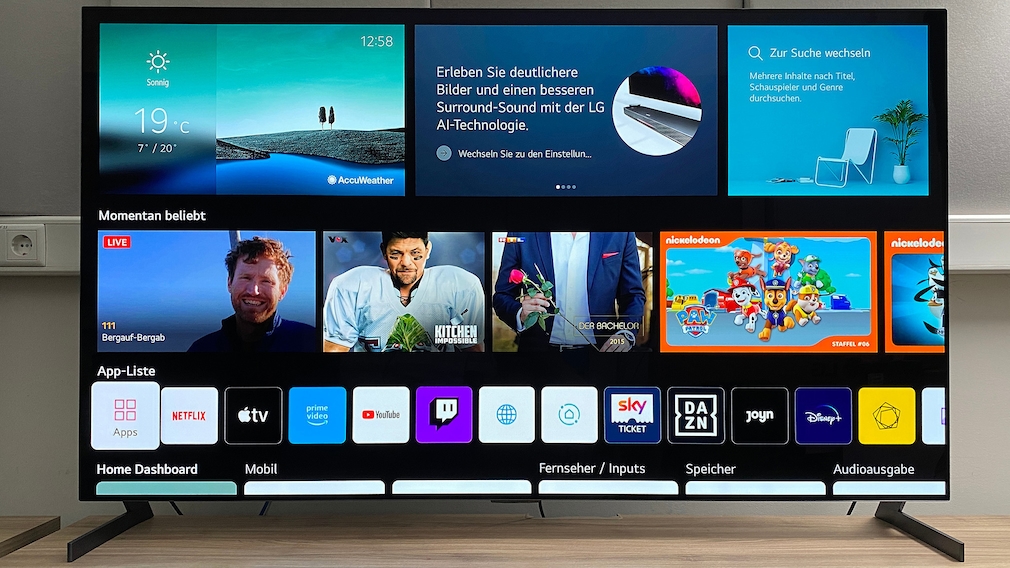 LG verwendet für seine Smart-TVs sein eigenes WebOS Betriebssystem mit durchdachtem Bedienkonzept und toller App-Auswahl.