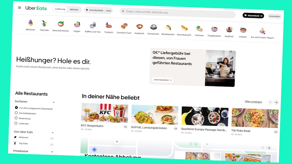 Uber Eats: Neuer Lieferdienst für Esssen in Deutschland