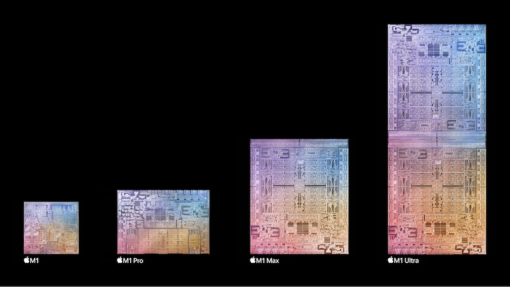 M1 processors against a black background