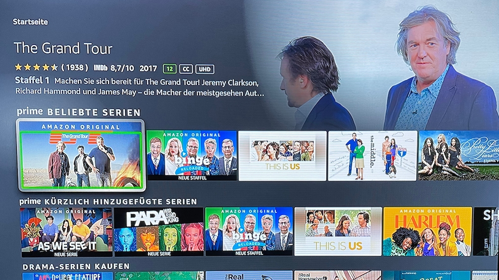 Filmvorschläge des Fire TV Sticks