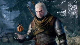 Geralt aus Witcher 3 mit Geldbeutel.