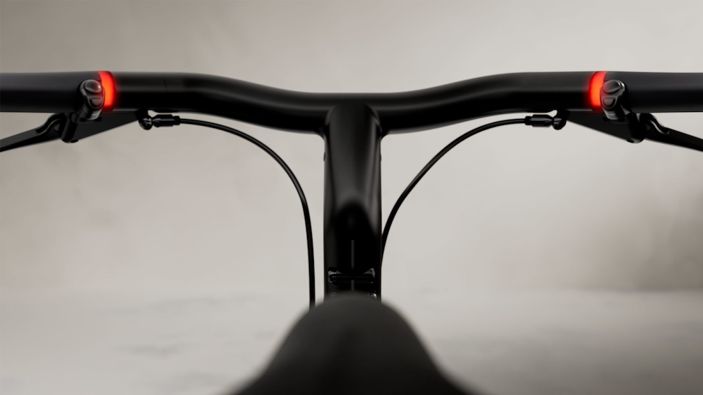 Bicycle handlebars in close-up.