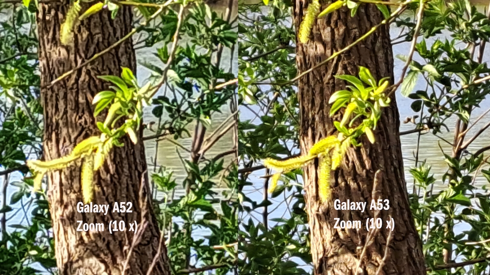 10x zoom camera comparison: A52 vs A53