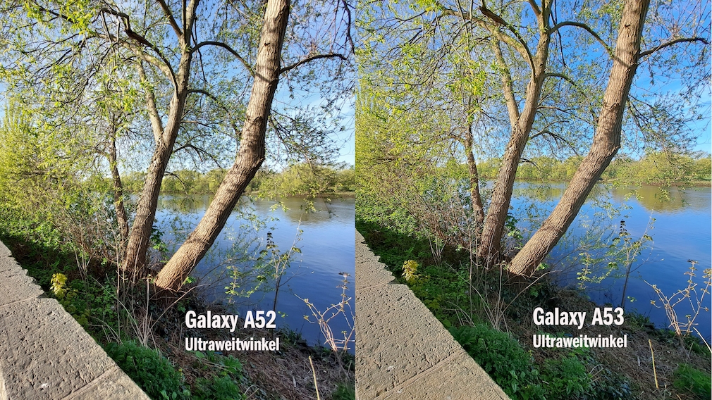 Ultra wide-angle camera: Galaxy A52 vs. A53 comparison