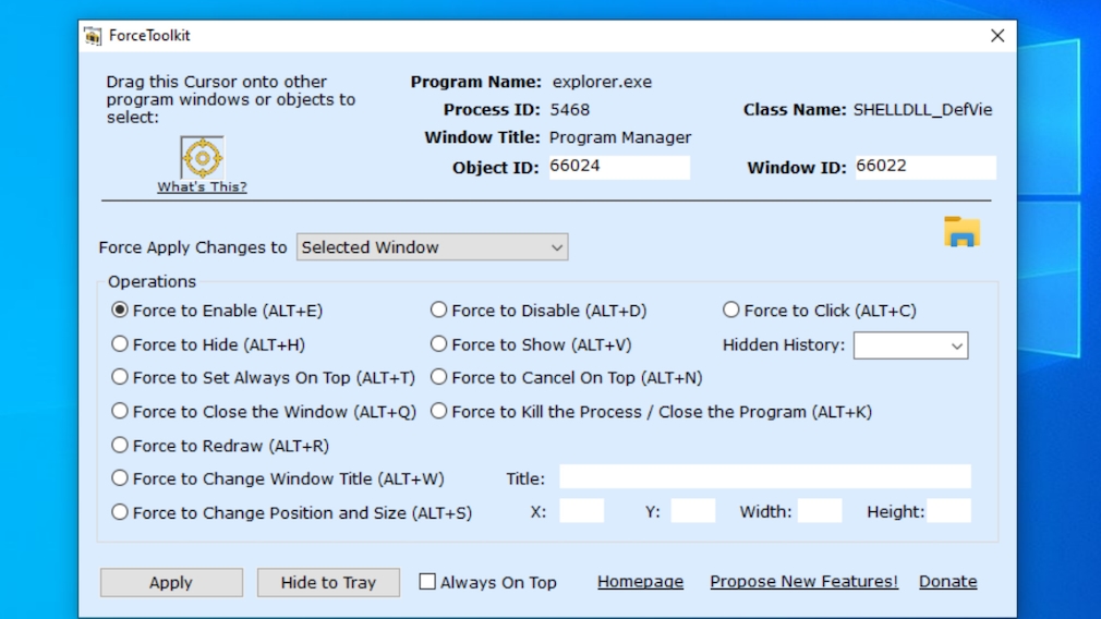 Windows: Options greyed out in program?  The ForceToolkit helps