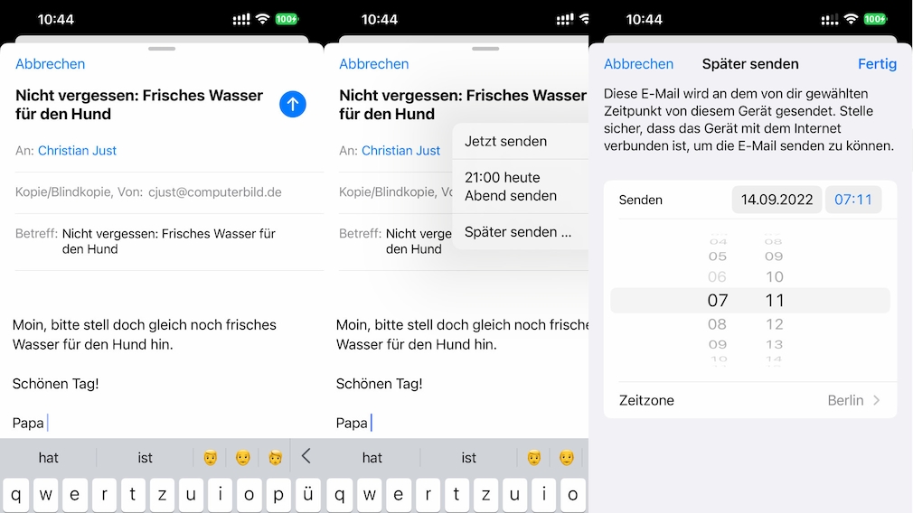 iOS 16: Zeitgesteuerter Mail-Versand
