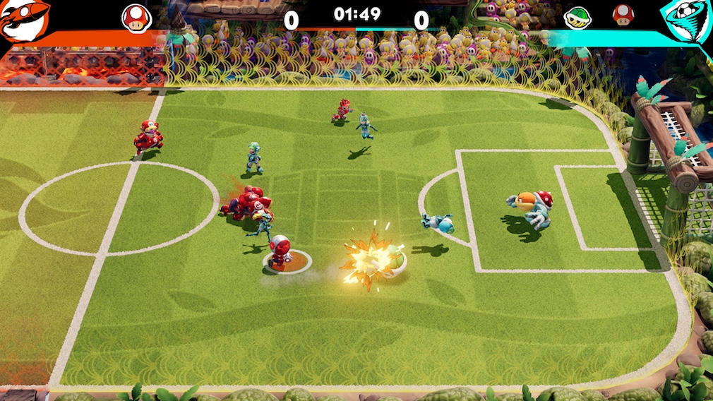 Game scene from Mario Strikers.