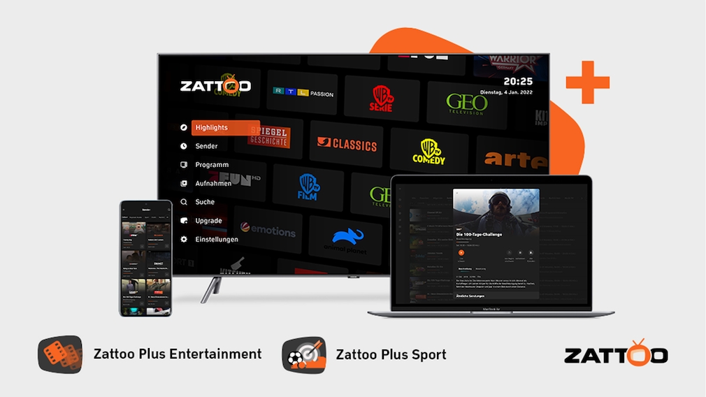 Zattoo Plus Entertainment und Sport