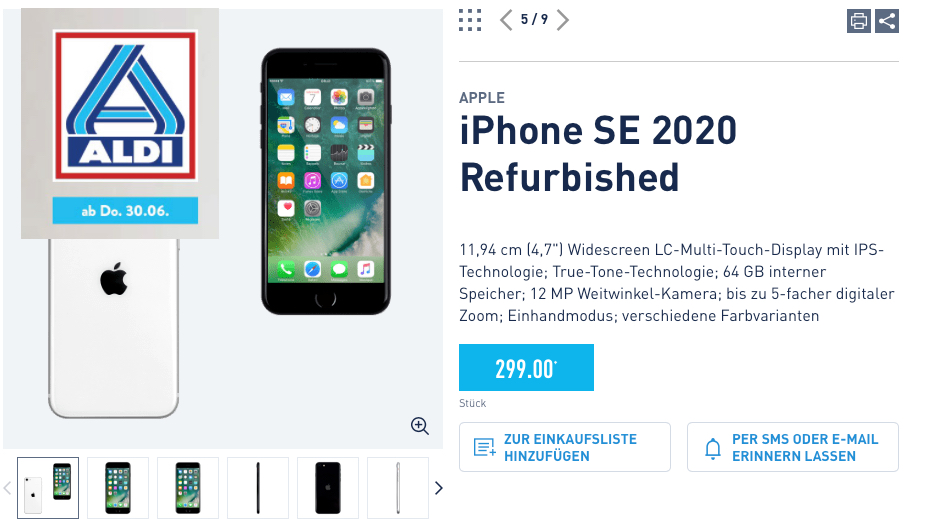 iPhone SE bei Aldi: Für 299 Euro unschlagbar?