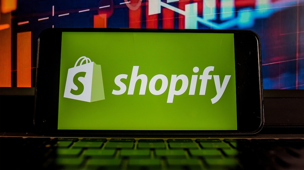 Shopify Logo auf einem Smartphone