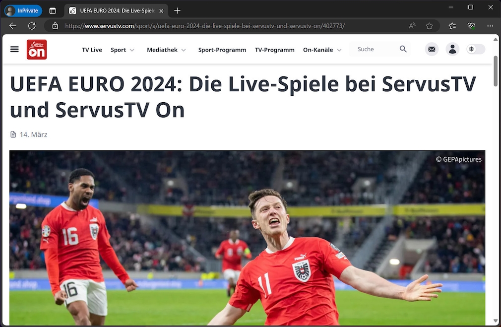 ServusTV Österreich Fußball-EM 2024