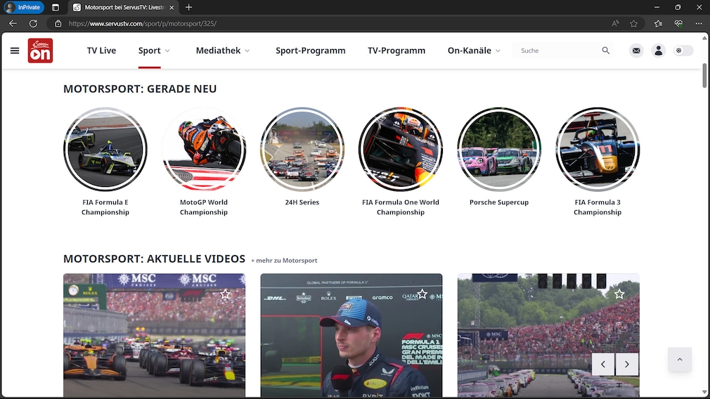 ServusTV Österreich Motorsport