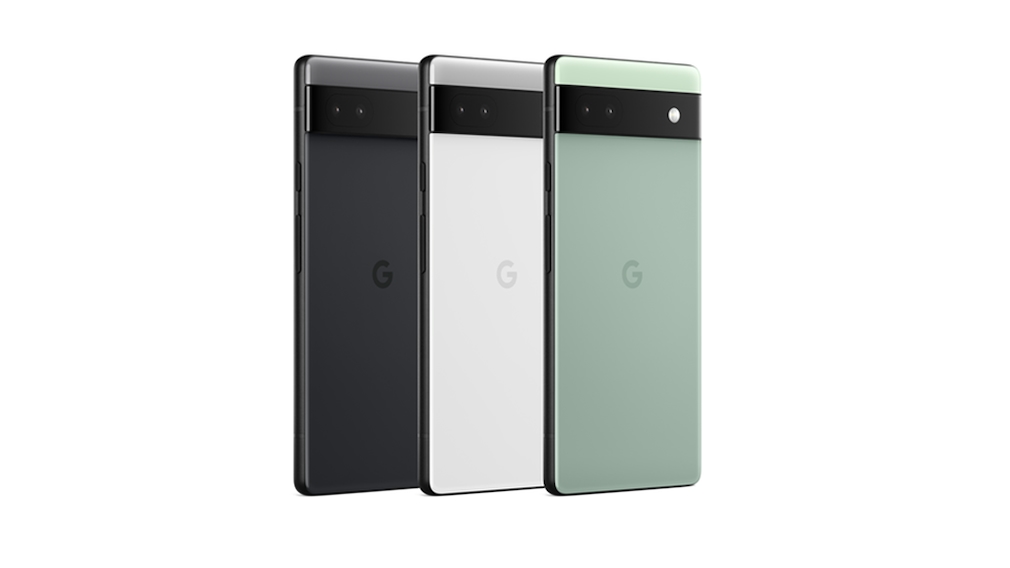 Das Pixel 6a in Schwarz, Weiß und Grün