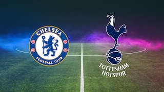 Chelsea Tottenham im Stadion Logos