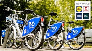 Nextbike-Fahrräder mit Lidl/Kaufland-Logo