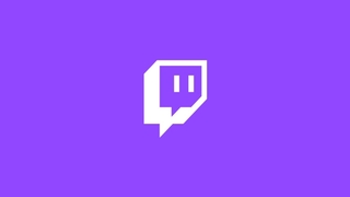 Logo von Twitch vor violettem Hintergrund.