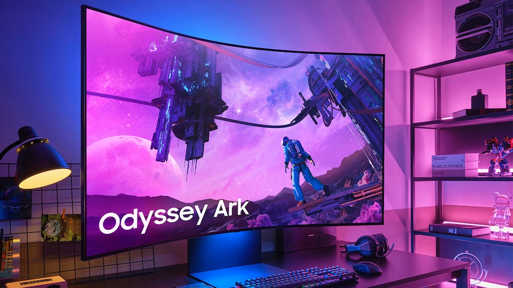 Odyssey Ark: Samsungs Riesen-Monitor braucht keine Konsole Der Traum eines jeden Gamers: Samsung könnte ihn mit dem Odyssey Ark wahrmachen.