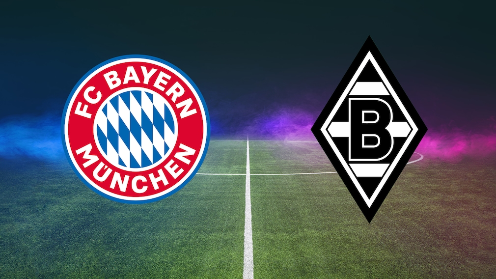 Bayern München, Borussia Mönchengladbach: Wappen im leeren Stadion