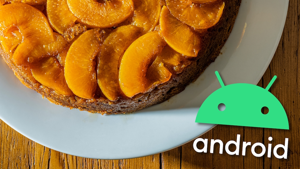 Upside Down Cake und Android Logo