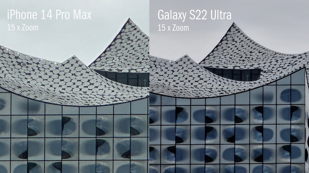 Zoom comparison: iPhone 14 Pro Max vs. Galaxy S22 Ultra