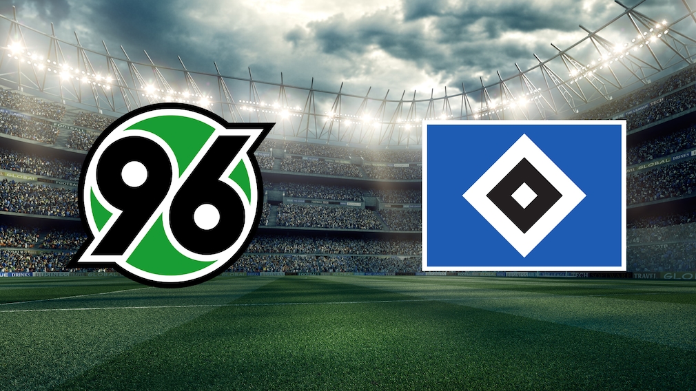 Hannover 96 gegen Hamburger SV - Wappen im leeren Stadion
