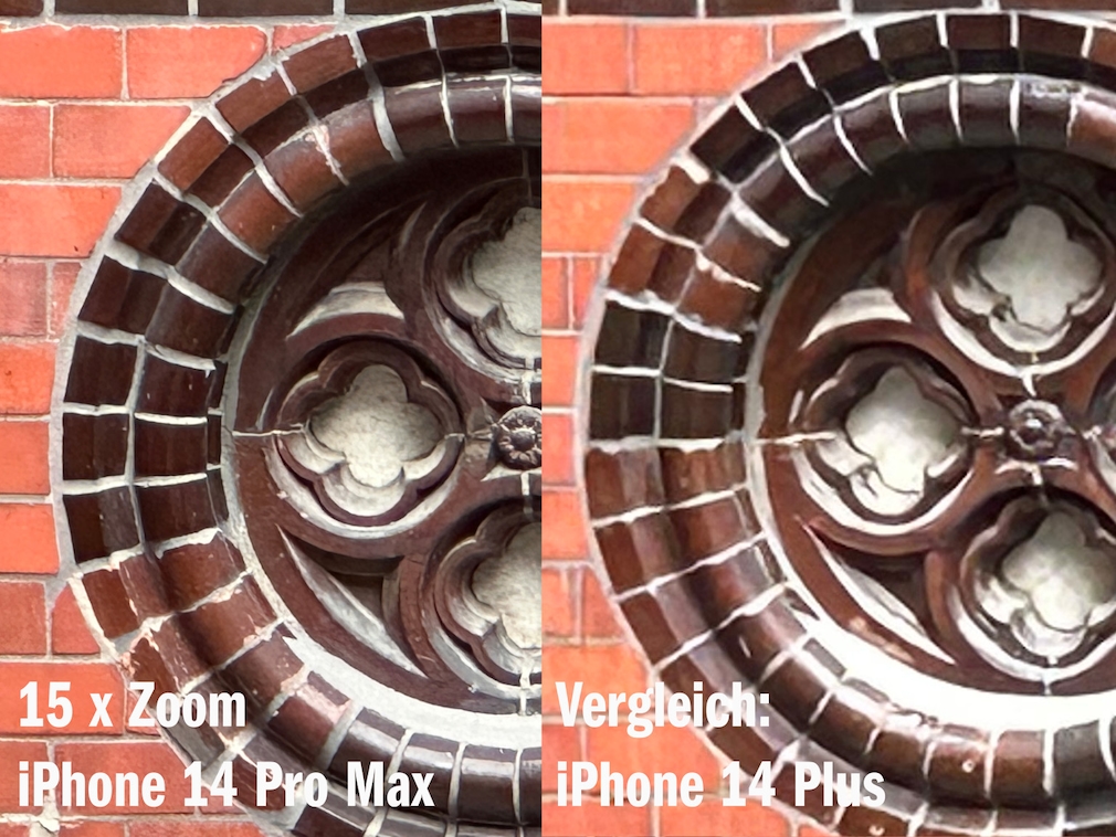 Camera comparison with iPhone 14 Pro Max: photo with 5x zoom