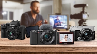 Vlogging-Kameras Nikon Z50, Panasonic Lumix G110, Sony ZV-E10, Canon EOS 200M und Olympus PEN E-P7 im Vergleich