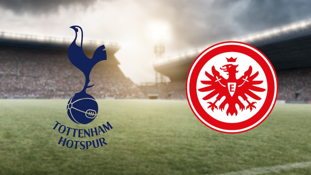 Tottenham Hotspur F.C.  Eintracht Frankfurt: Wappen im leeren Stadion