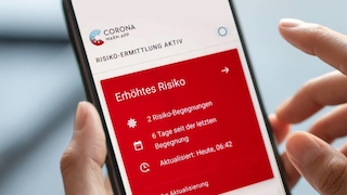 Corona-Warn-App zeigt die rote Kachel.