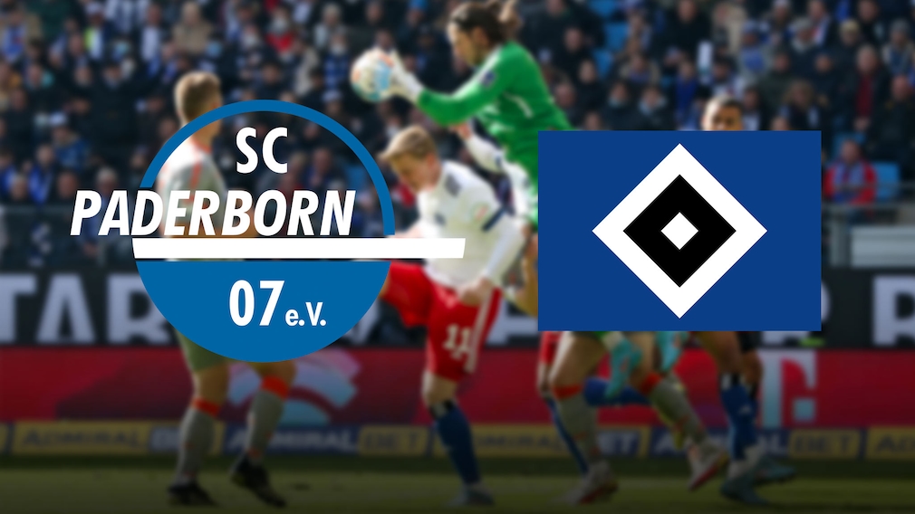 Hamburger SV, HSV, SC Paderborn: Wappen im leeren Stadion