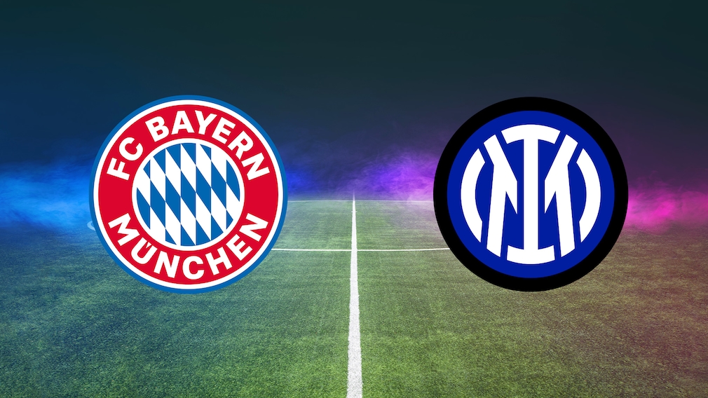 Bayern München  Inter Mailand: Wappen im leeren Stadion