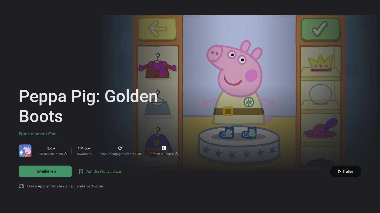 Gratis statt 3,99 Euro – Peppa Pig: Golden Boots für Android und iOS