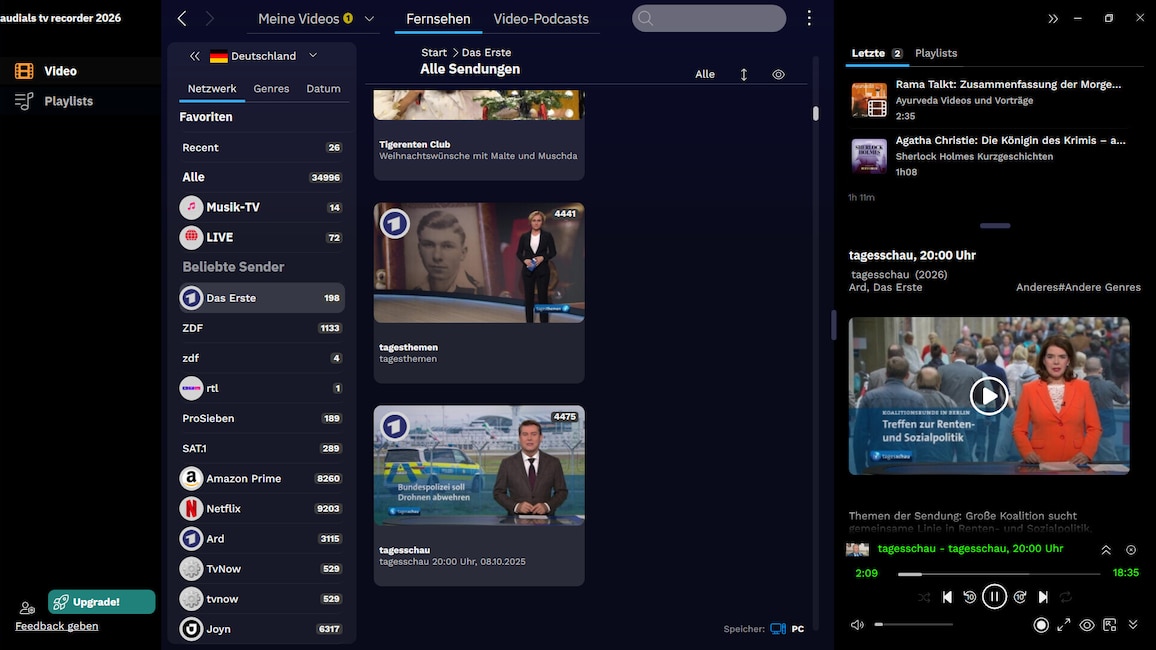 Audials TV Recorder 2026: Filme und Serien gratis herunterladen ...