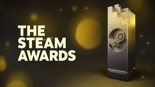 Steam Awards Poster mit Schriftzug und Trophäe.