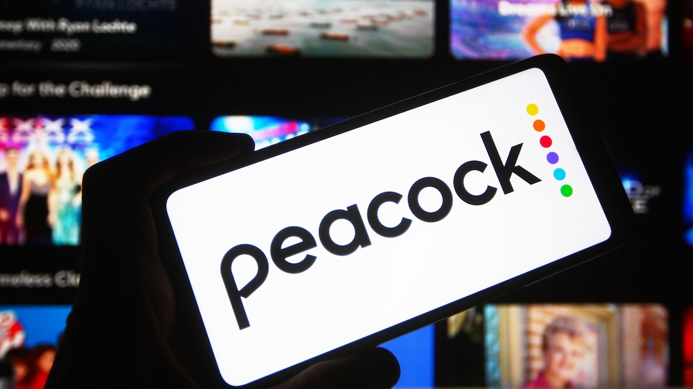 Peacock-Logo auf Handy
