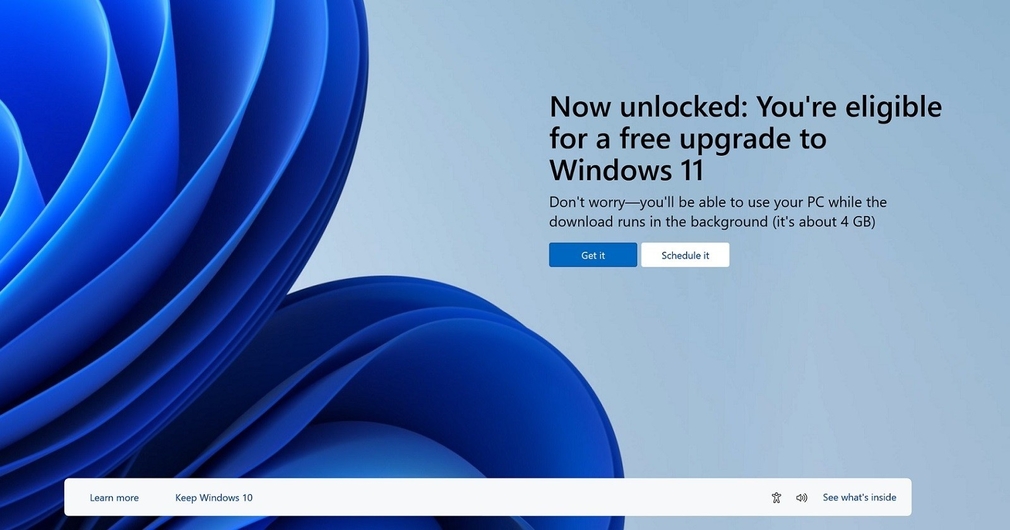 Upgrade-Nag auf Windows 11 im Vollbild