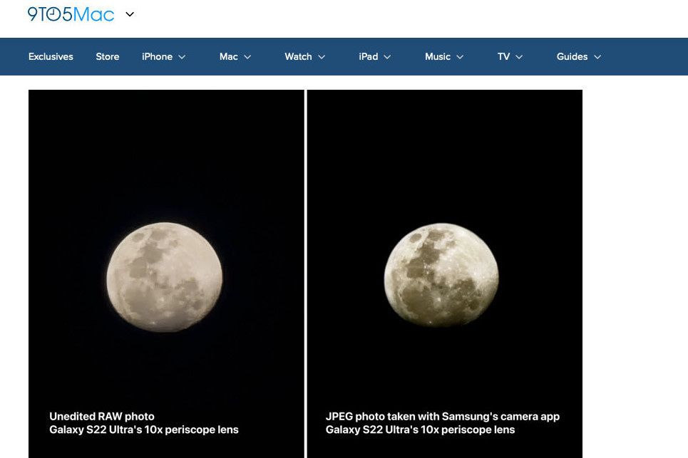 Mondfoto mit S23 Ultra: RAW-Aufnahme vs. Samsung Kamera-App