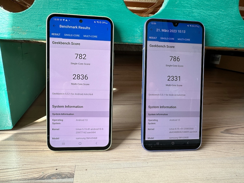 Galaxy A54 vs. Galaxy A34 in Geekbench 5