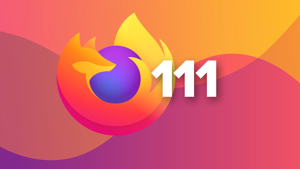 Firefox-Logo mit einer übergelagerten 111
