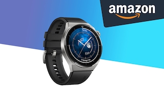 Huawei Watch GT 3 Pro neben Amazon-Logo
