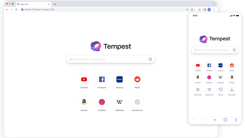 Screenshot Tempest-Suchmaschine